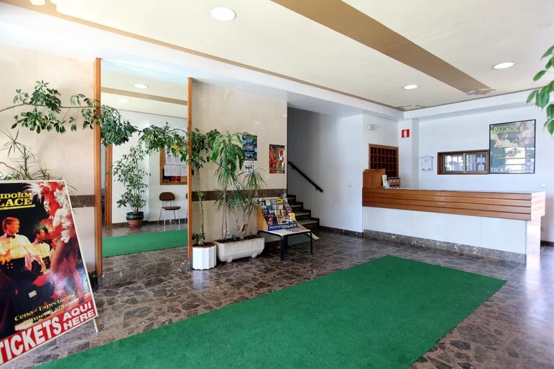 Reception area with a room luggage